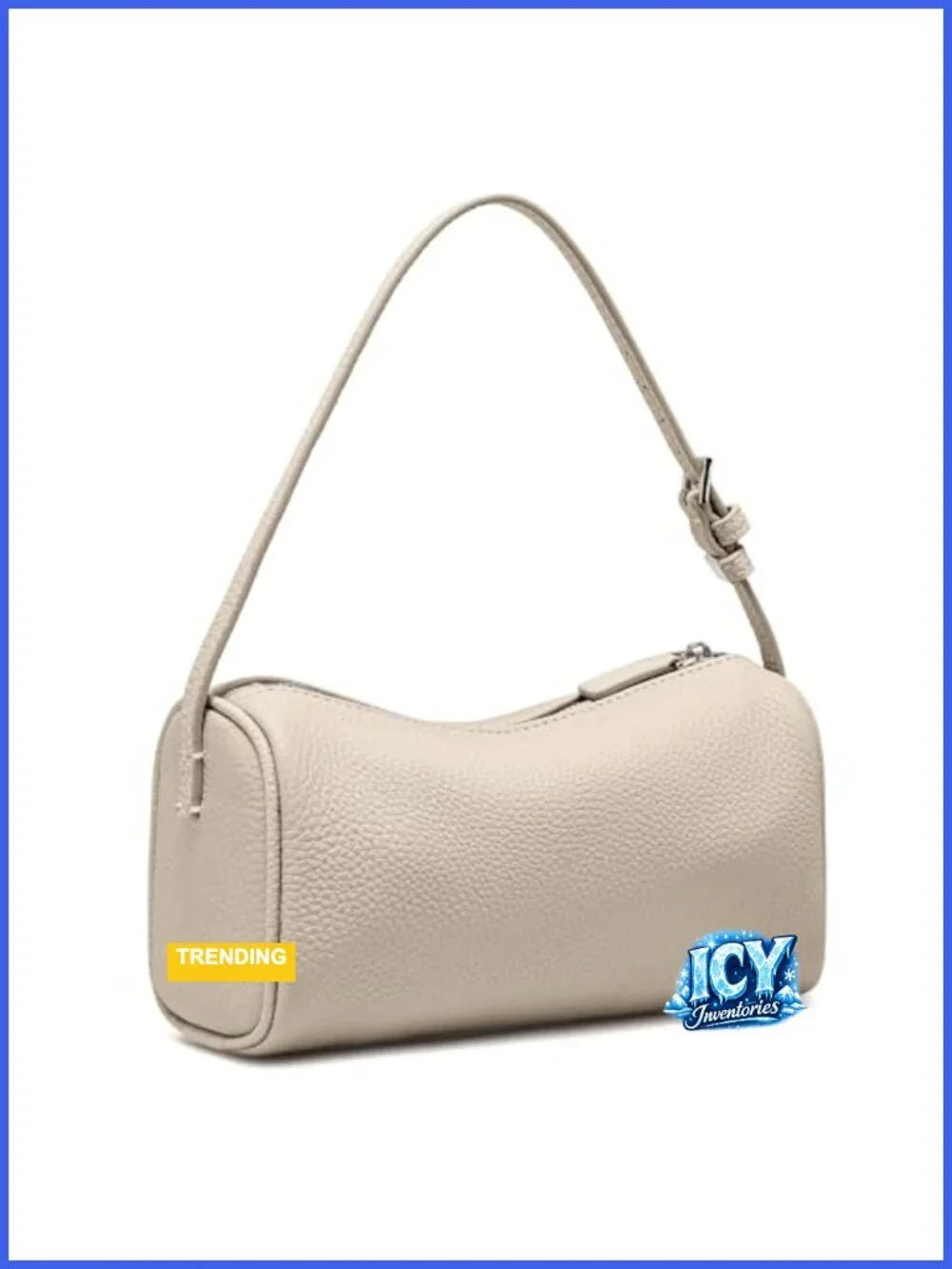 Genuine Leather Small Crossbody Bag for Women - Barrel Shape Top Handle